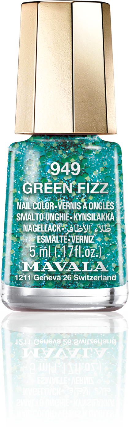 Green Fizz — With green glitters, for a fresh and optimistic effect